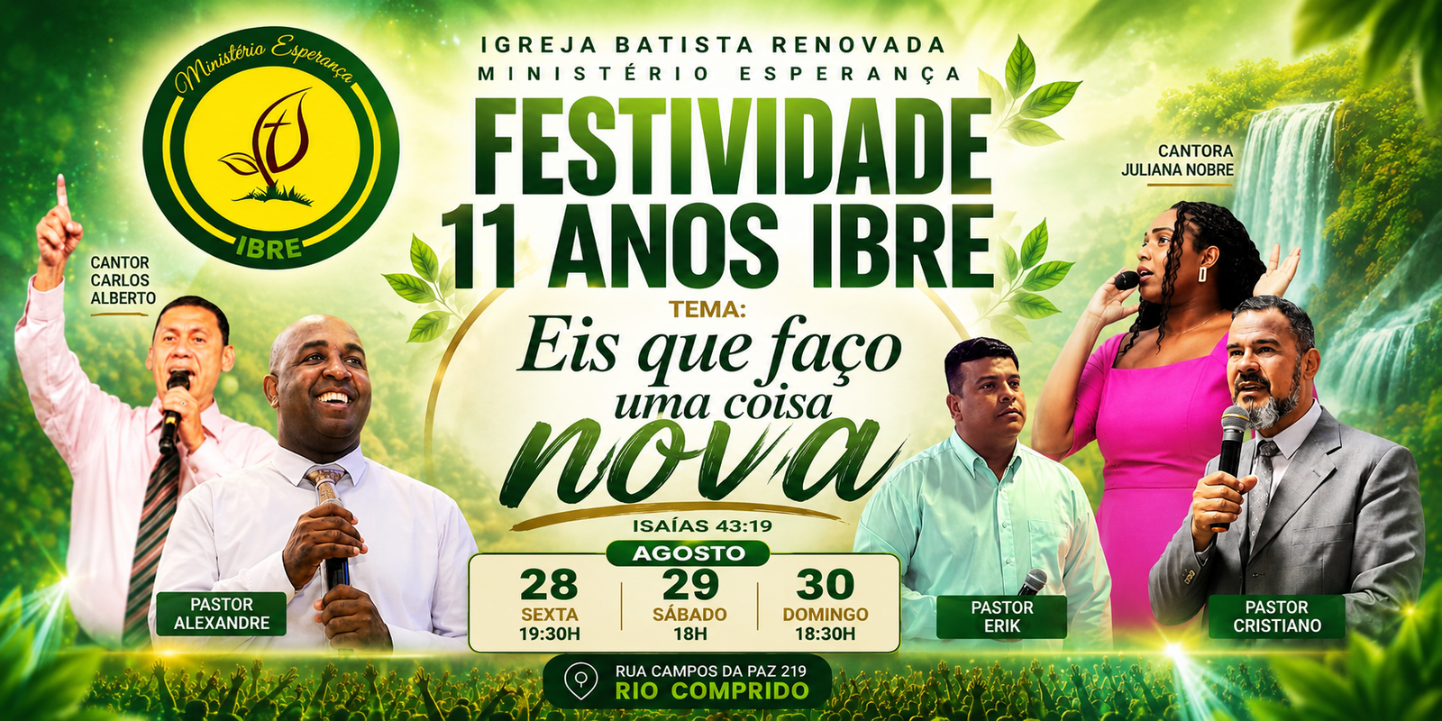 Aniversário de 11 anos da igreja batista renovada ministério esperança