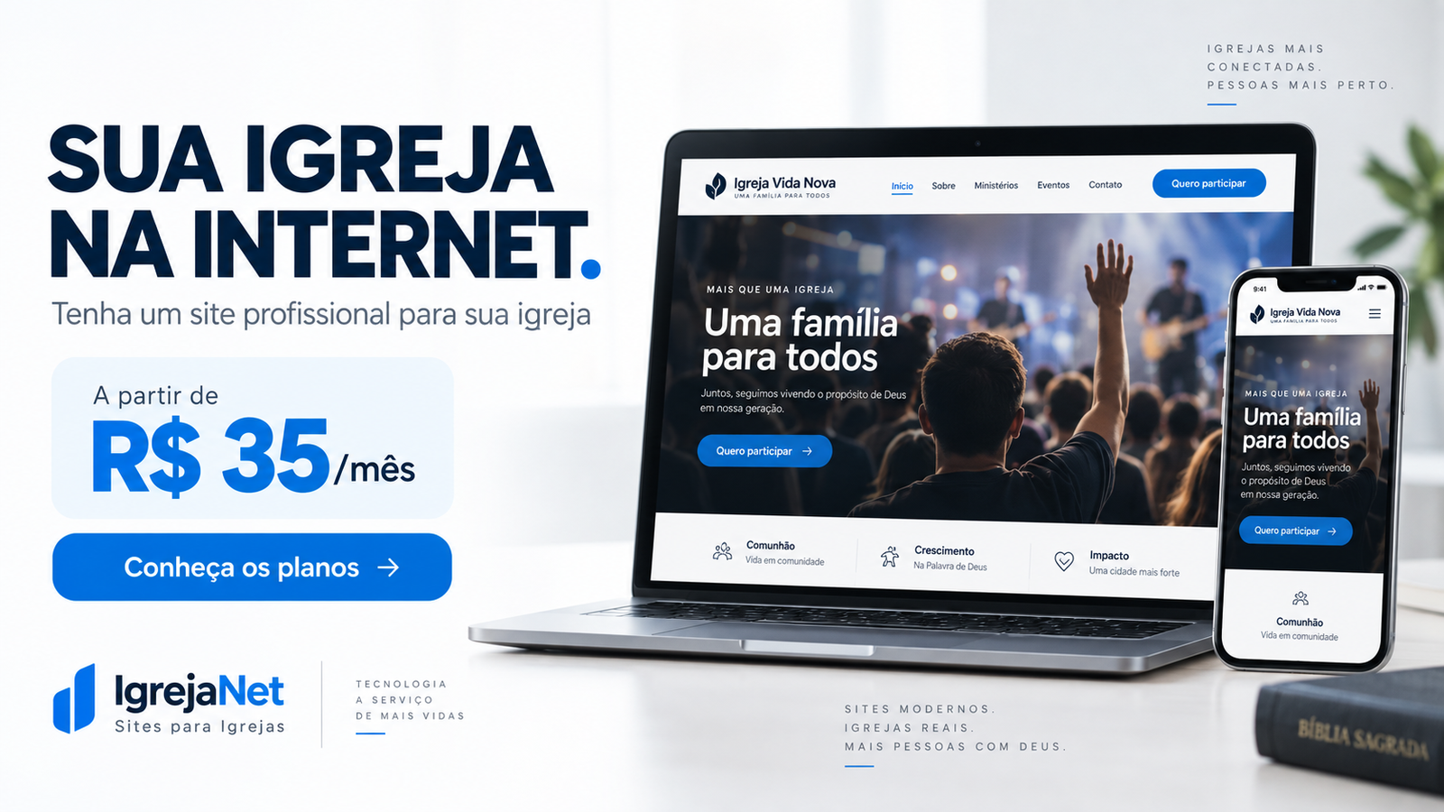 IgrejaNet Sites para Igrejas - site profissional para sua igreja
