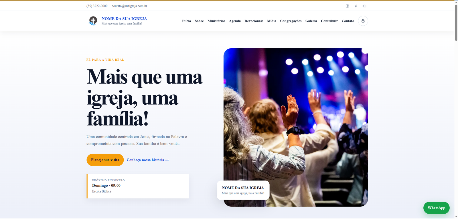 Versão para computador do template Essencial